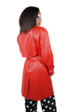 Seduce Me Sophia Red Leather Trench