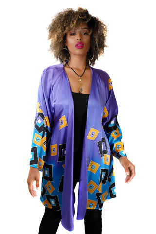 Purple Passion Hand Painted Silk Robe