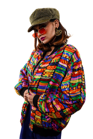 Radical Rainbow Patty Bomber - Vintage Shop - Hunt and Gather San Diego - Festival Fashion