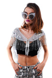 Dripping in Silver Cape/Top - Vintage Shop - Hunt and Gather San Diego - Festival Fashion