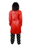 Seduce Me Sophia Red Leather Trench